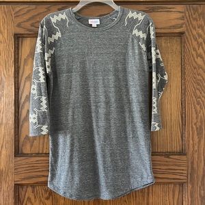 LuLaRoe Gray Crewneck Randy Tee XS